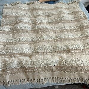 Tan world market blanket/rug/throw